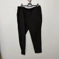 ユニクロ レディース スマートアンクルパンツ ブラック ストライプ XL