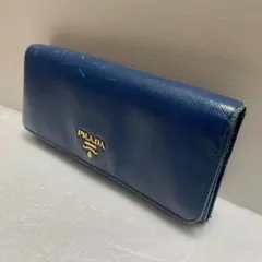 PRADA 長財布 バイカラー ネイビー×ライトブルー - メルカリ
