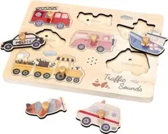 【新品】Edutē エデュテ baby&kids サウンドパズル 乗り物のサムネイル