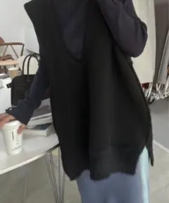 willfully 2way ベストknit vest ブラック