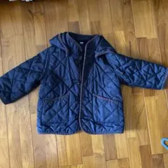無印良品　ネイビー キルティング アウター フード付き