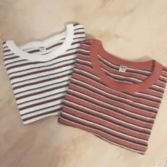 UNIQLO マルチボーダーtops 白