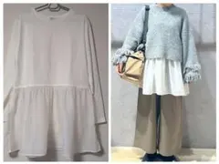 《美品》LEPSIM 裾アソート長袖レイヤードカットソー