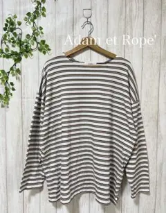 Adam et Rope' アダムエロペ ボーダー 長袖 トップス カットソー