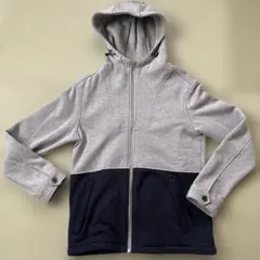 TAKA-Q フード付きパーカー L グレー/ネイビー