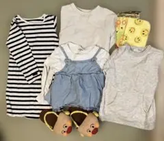 女の子 120 まとめ売り　トップス+ワンピース　アンパンマンスリッパ　西松屋