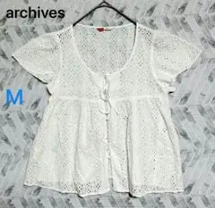 archives アルシーヴ 刺繍レースフレアブラウス（M）コットンのサムネイル