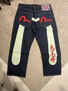 EVISU 20周年記念モデル EVISU エビス 20周年記念 ペイントロゴ ストレートデニムパンツ