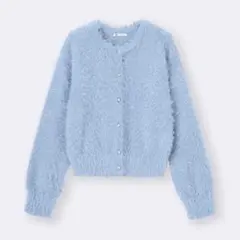 シャイニークルーネックカーディガンZ BLUE Lサイズ GU