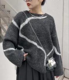 CIAOPANIC TYPY ✴︎ ニュアンス柄シャギーニット