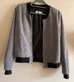 ツイードジャケット ノーカラージャケット