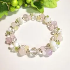 天然石　ブレスレット　＊No. 596＊ハンドメイド　パワーストーン　編み