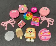 ジビッツ　お菓子セット　ピンク　サンダル 飾り　アクセサリー　チャーム　12p