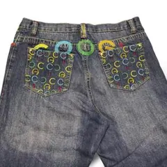 B287【W38】【00s】B系 COOGI 刺繍デニムパンツ グレー バギー B287【W38】【00s】B系 COOGI 刺繍デニムパンツ グレー バギー