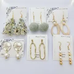 お得♡ 金属アレルギー対応サージカルステンレス使用。6点ピアスセット④