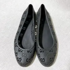 極美品 GUCCI グッチ　フラットシューズ　バレエシューズ　パール　35 黒 極美品 GUCCI グッチ フラットシューズ バレエシューズ パール 35 黒