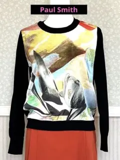 Paul Smith 超美品♪鮮やかなプリントコンビ♪コットン100%ニット