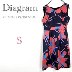 ダイアグラム グレースコンチネンタル【S】ノースリーブ ワンピース 花柄　総柄