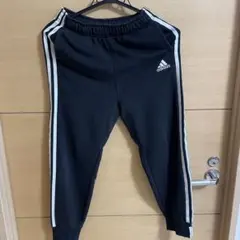 adidas kids ブラックジャージパンツ