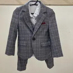 フォーマルスーツ グレー系チェック 90cm
