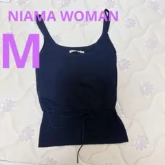 美品】NIAMA WOMAN【M】ブラック　リブ編みキャミソール