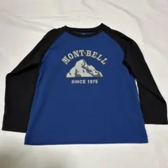 MONT-BELL 長袖カットソー 120cm 青/黒　シャツ