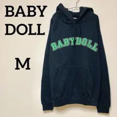 BABY DOLL ロゴプリント プルオーバーパーカー M 黒