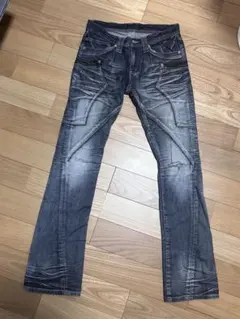 90s蛇革ダメージ加工 フレアデニムパンツ 90s蛇革ダメージ加工 フレアデニムパンツ - メルカリ