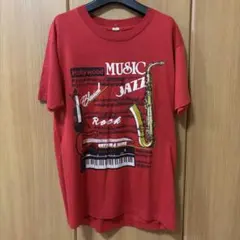 80s USA製 ジャズ jazz 音楽　Tシャツ　ギター XL