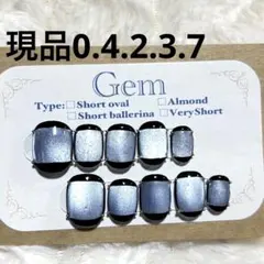 ブルーブラックブリオンネイルチップ