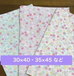 ★新柄★ いちごとお花　小学生サイズ 30×40 35×45★ランチョンマット