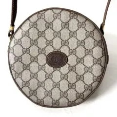 GUCCI オールドグッチ 丸型 ショルダーバッグ GG インターロッキング