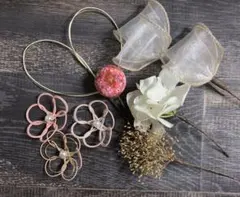 髪飾り　結婚式　成人式　卒業式　七五三　ヘアパーツ　袴　和装　ピンク