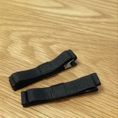 【美品】ブラックリボンピン2個1セット