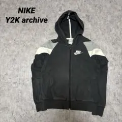 NIKE archive Y2K 短丈 ジップパーカー 黒 ユニセックス