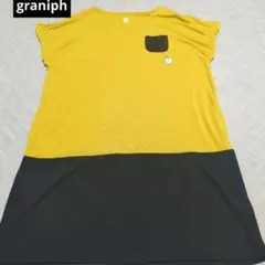 グラニフ★　graniph　ワンピース　バイカラー　時計　刺繍　半袖　夏服