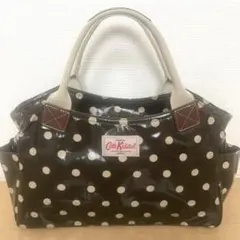 キャスキッドソン　ドット柄　トートバッグ　ハンドバッグ　カーキ