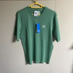 adidas originals Tシャツ ワンポイント 刺繍ロゴ 緑 L