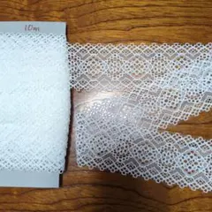 M106:幅広白色10mストレッチレース