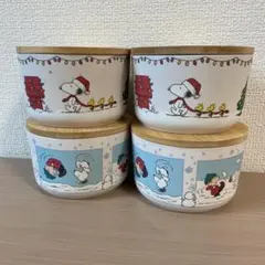スヌーピー　クリスマス バンブーコンテナ　SNOOPY KALDI 4点セット