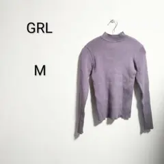 S1331 グレイル GRL パープル タートルネック セーター M