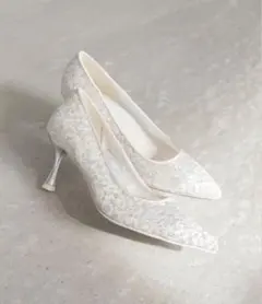 RANDA グリッターチュールパンプス
