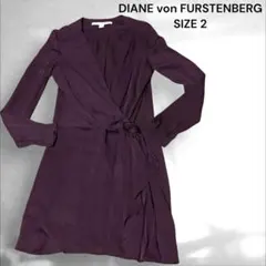 DIANE von FURSTENBERG パープル ワンピース サイズ2シルク
