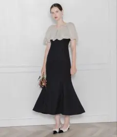 美品【LEJA】2WAYオフショルダーパフスリーブバリエマーメイドワンピース