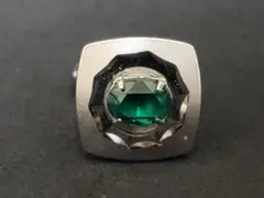 エメラルドグリーン　カフリンクス　カフスボタン
