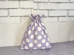 お着替え袋　体操入れ　巾着袋　小物入れ　入学入園　25x25 カラフルドット