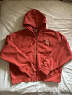 NikeSTUSSYオレンジ ジップアップパーカー M
