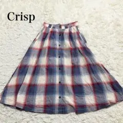 Crisp チェック柄フレアスカート　Aライン　ウォッシャブル　カジュアル　上品のサムネイル
