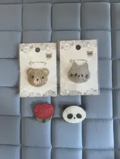 動物デザイン ヘアピン 4点セット　セリア