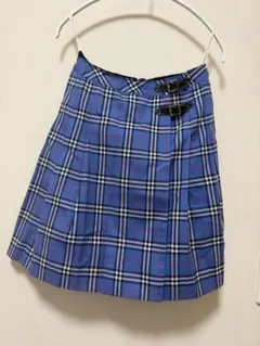 美品✨】バーバリーゴルフ ミニスカート ノバチェック ウール ブルー 7